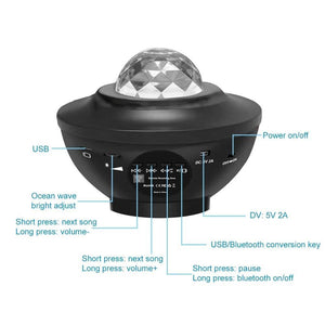 LED Galaxy Projector With Music Bluetooth Speaker and Remote - SUELEAN